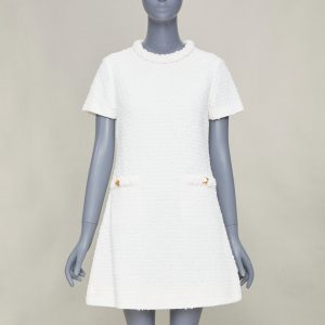 Women's Valentino cotton tweed short sleeve dress