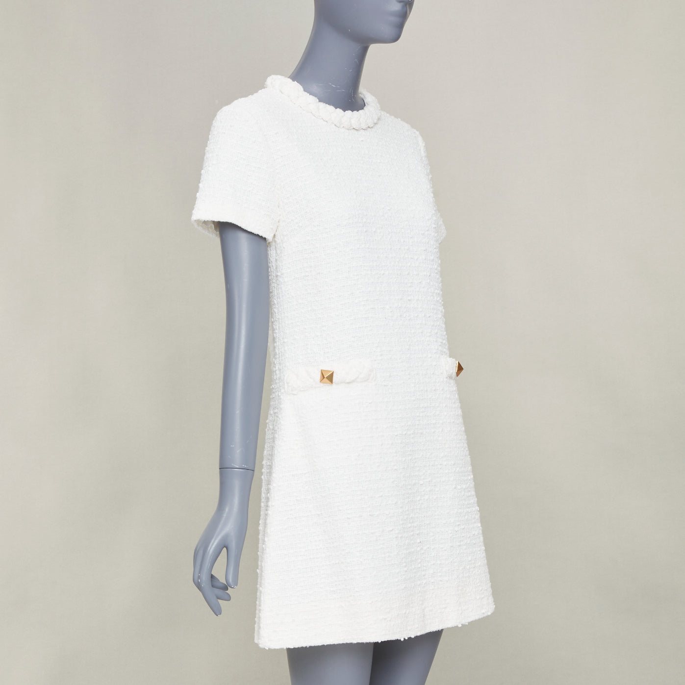Women's Valentino cotton tweed short sleeve dress - Image 3