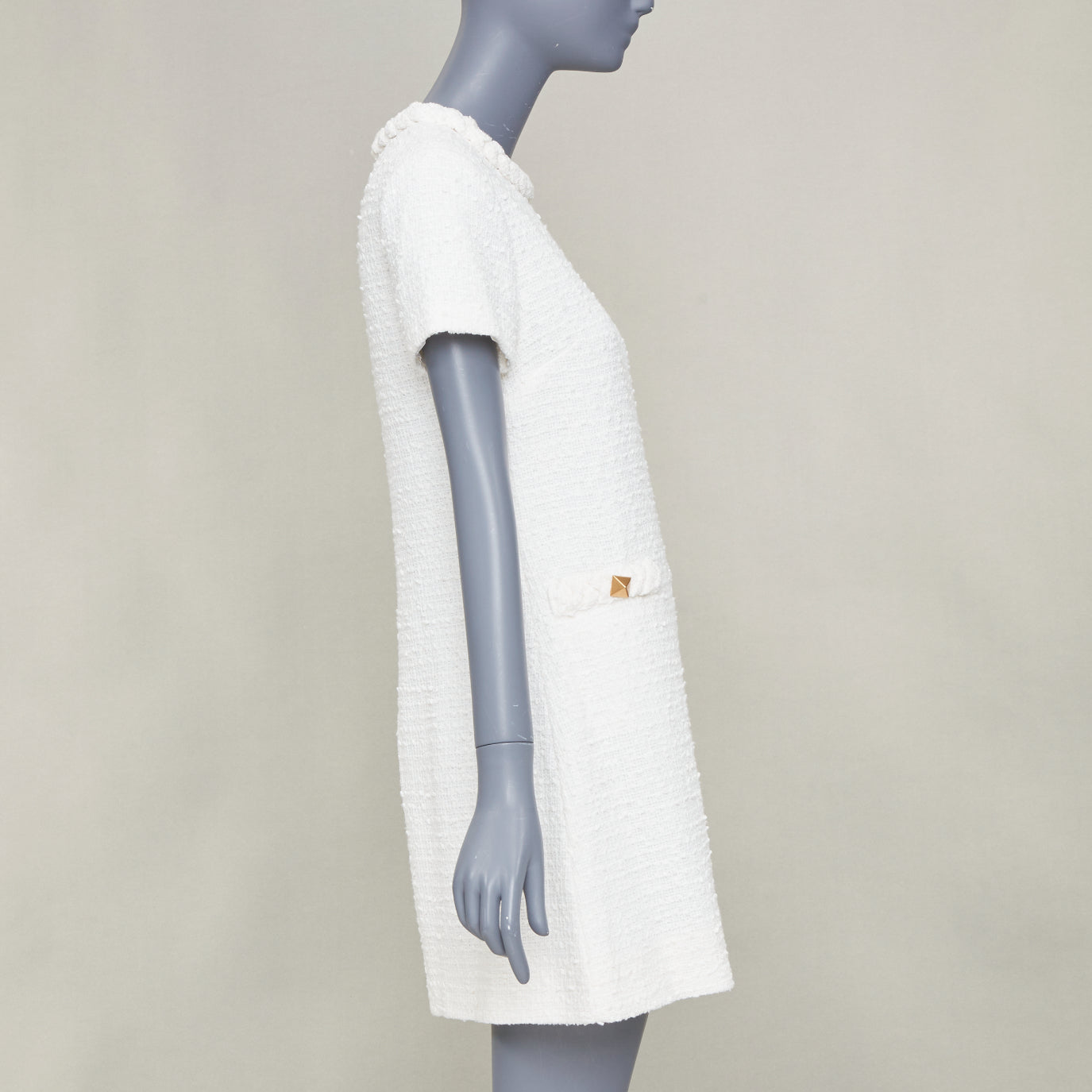 Women's Valentino cotton tweed short sleeve dress - Image 4