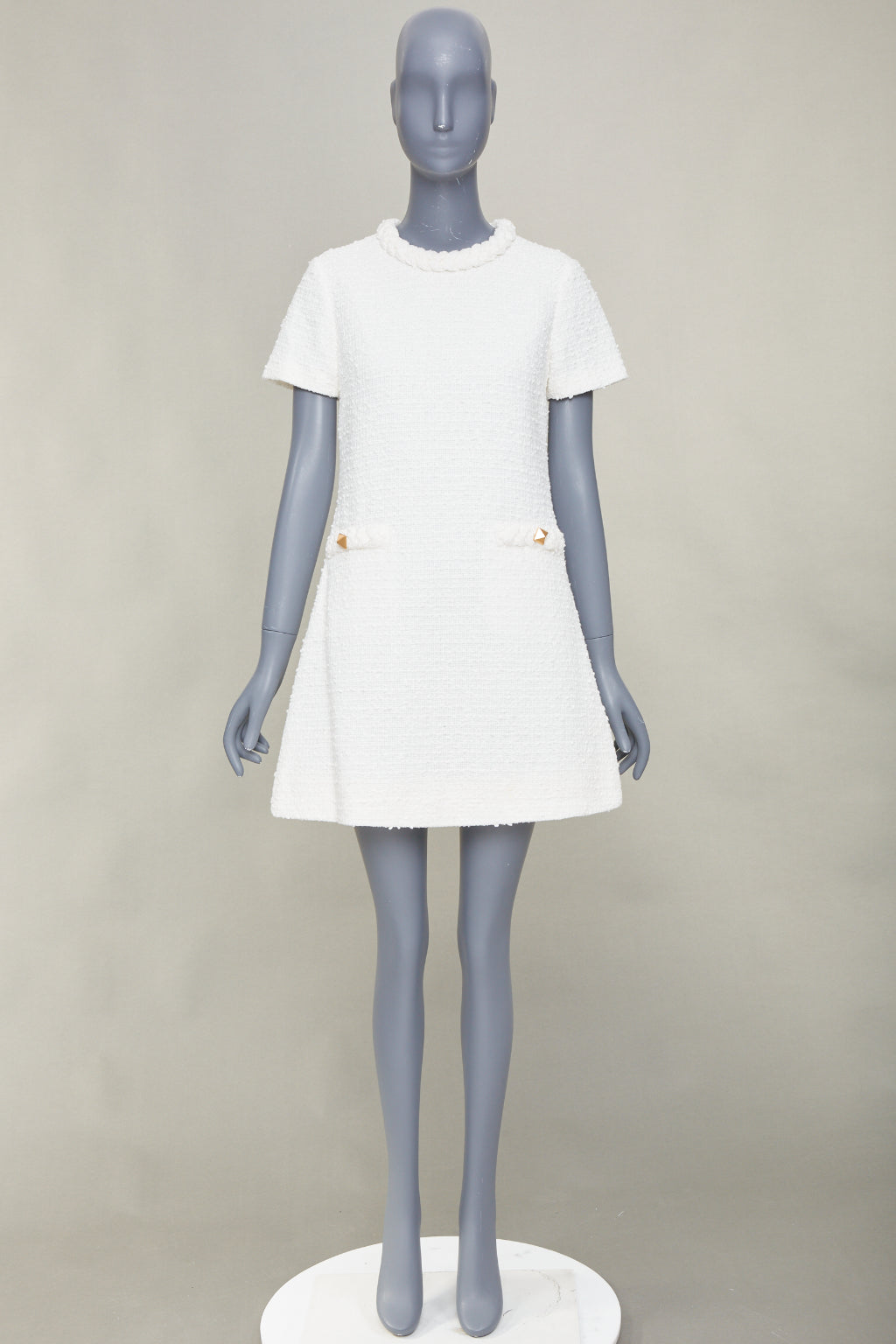 Women's Valentino cotton tweed short sleeve dress - Image 9