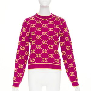 Women's Gucci wool GG monogram jacquard cropped sweater