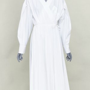 Women's Valentino Le Blanc cotton blend pleated skirt dress