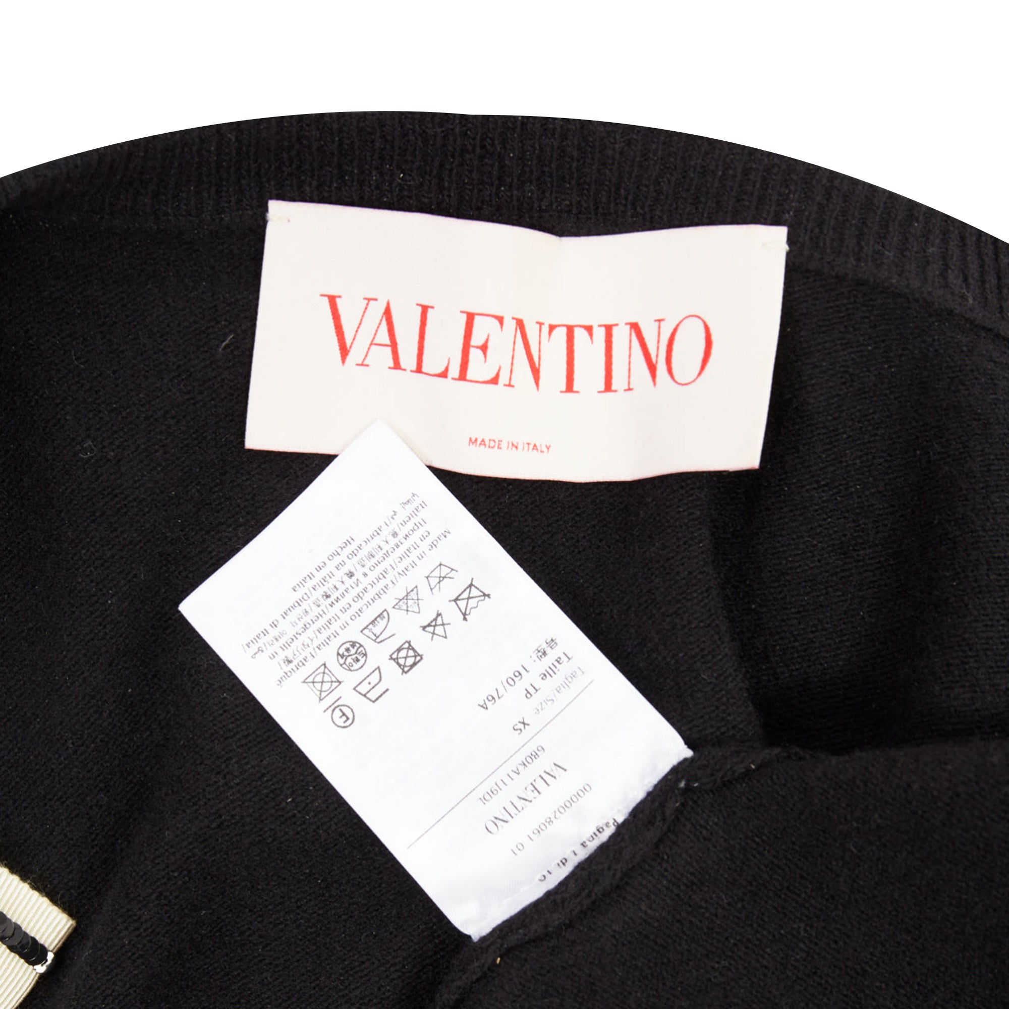 Women's Valentino wool striped sequin trio bow knit cardigan - Image 7