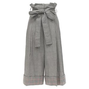 Women's Alexander McQueen checked wool paperbag waist cuffed pants