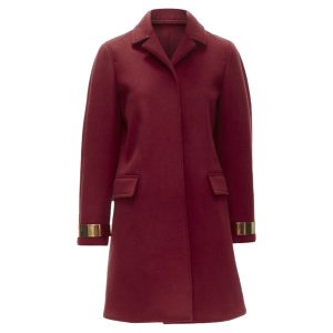 Women's Burberry Prorsum cashmere blend metal bar coat