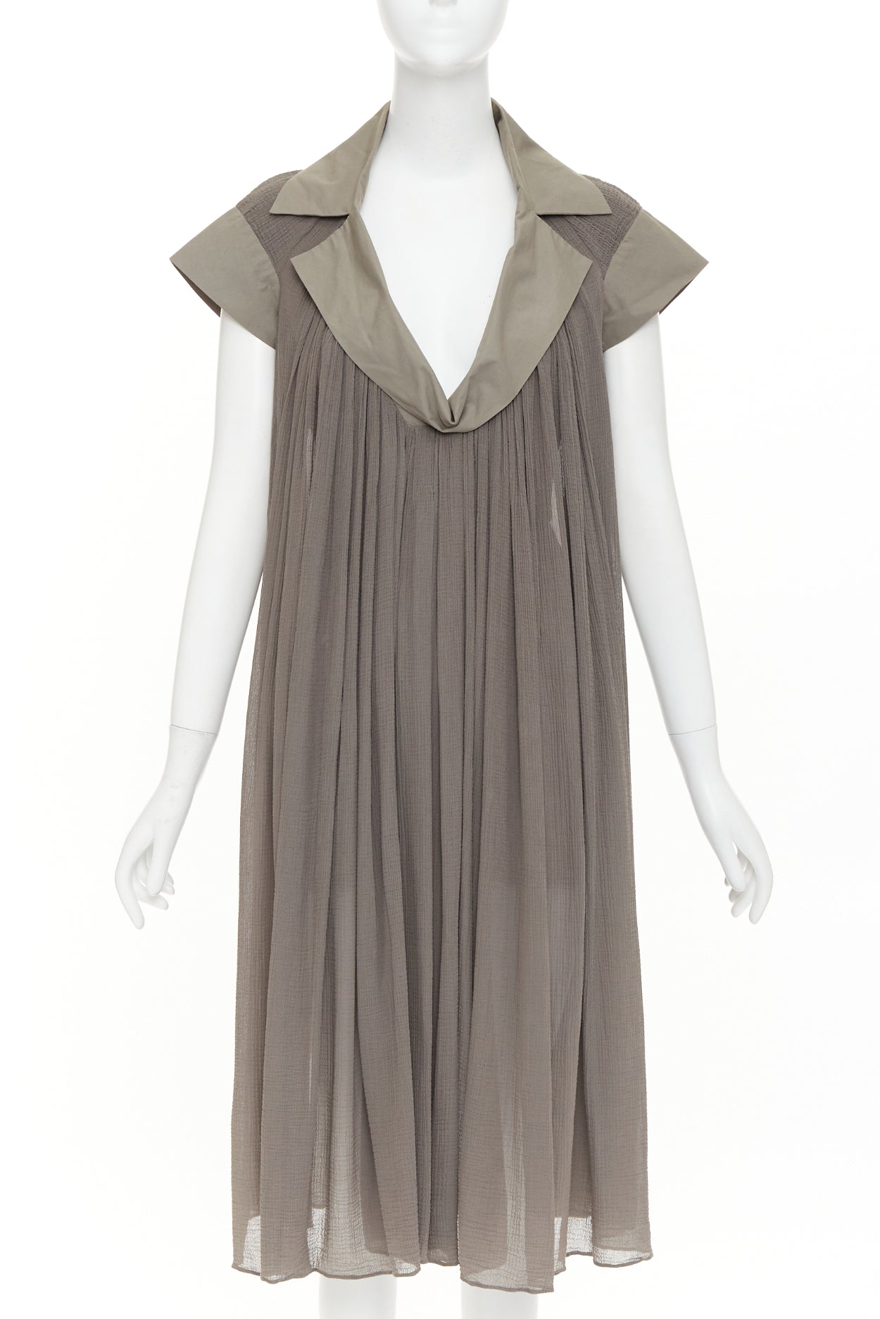Women's Bottega Veneta cotton chiffon pleated dress - Image 3