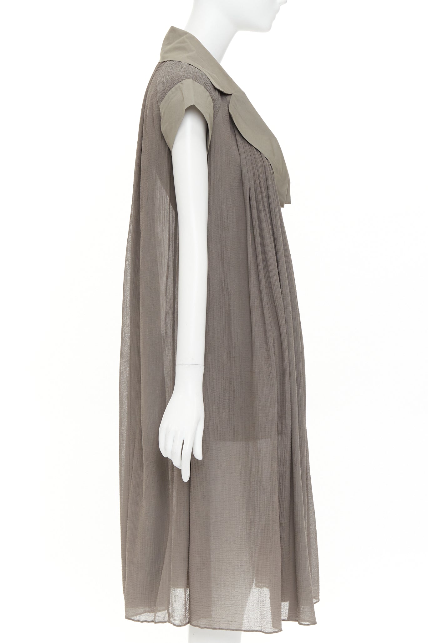 Women's Bottega Veneta cotton chiffon pleated dress - Image 4