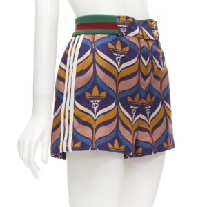 Women's Gucci Adidas Trefoil logo print web waist shorts