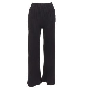 Women's Balenciaga viscose blend ribbed wide leg cropped pants