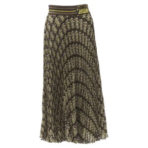 Women's Fendi Roma Amor graphic print pleated plisse silk skirt