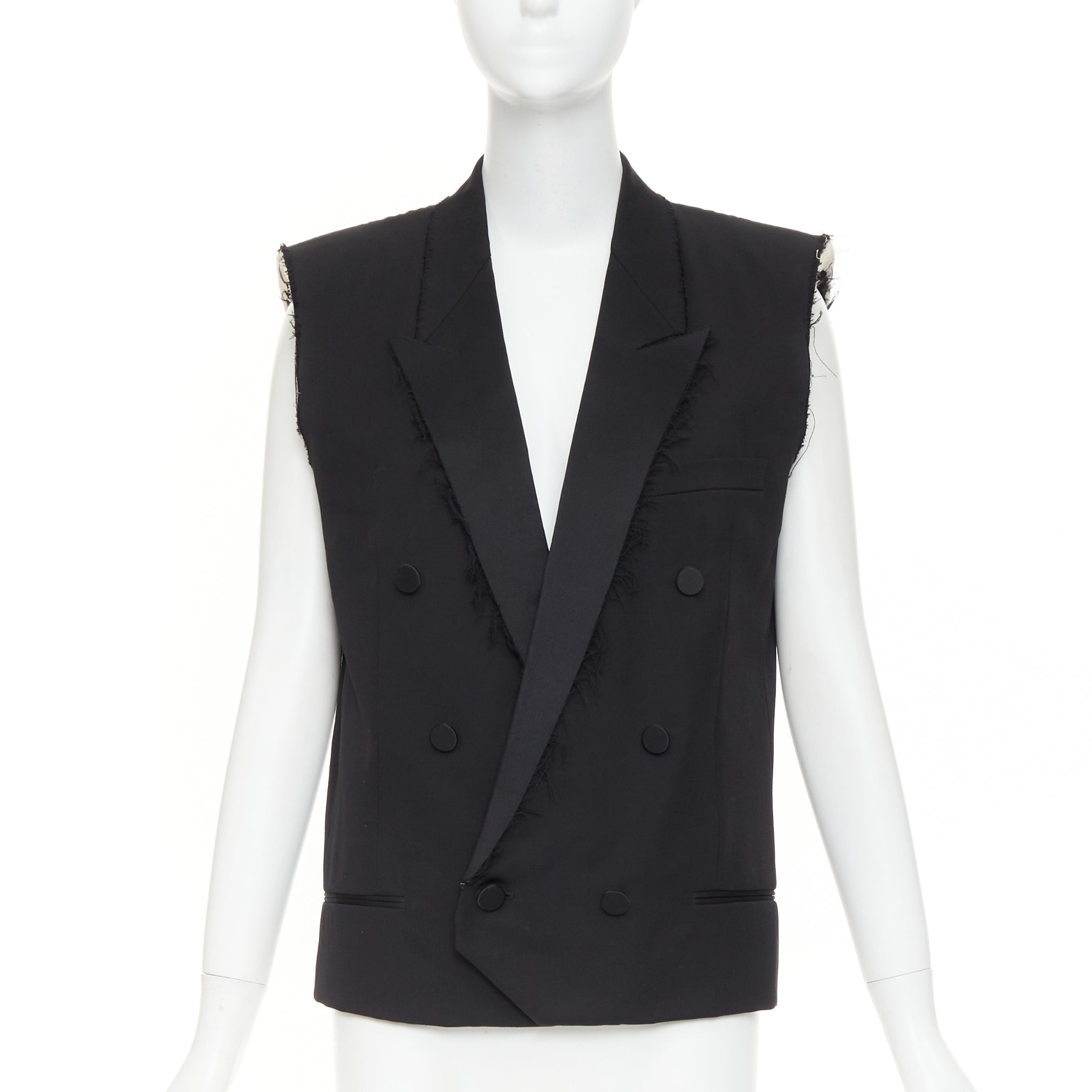 Women's Saint Laurent Surf Sound wool tuxedo vest - Image 2