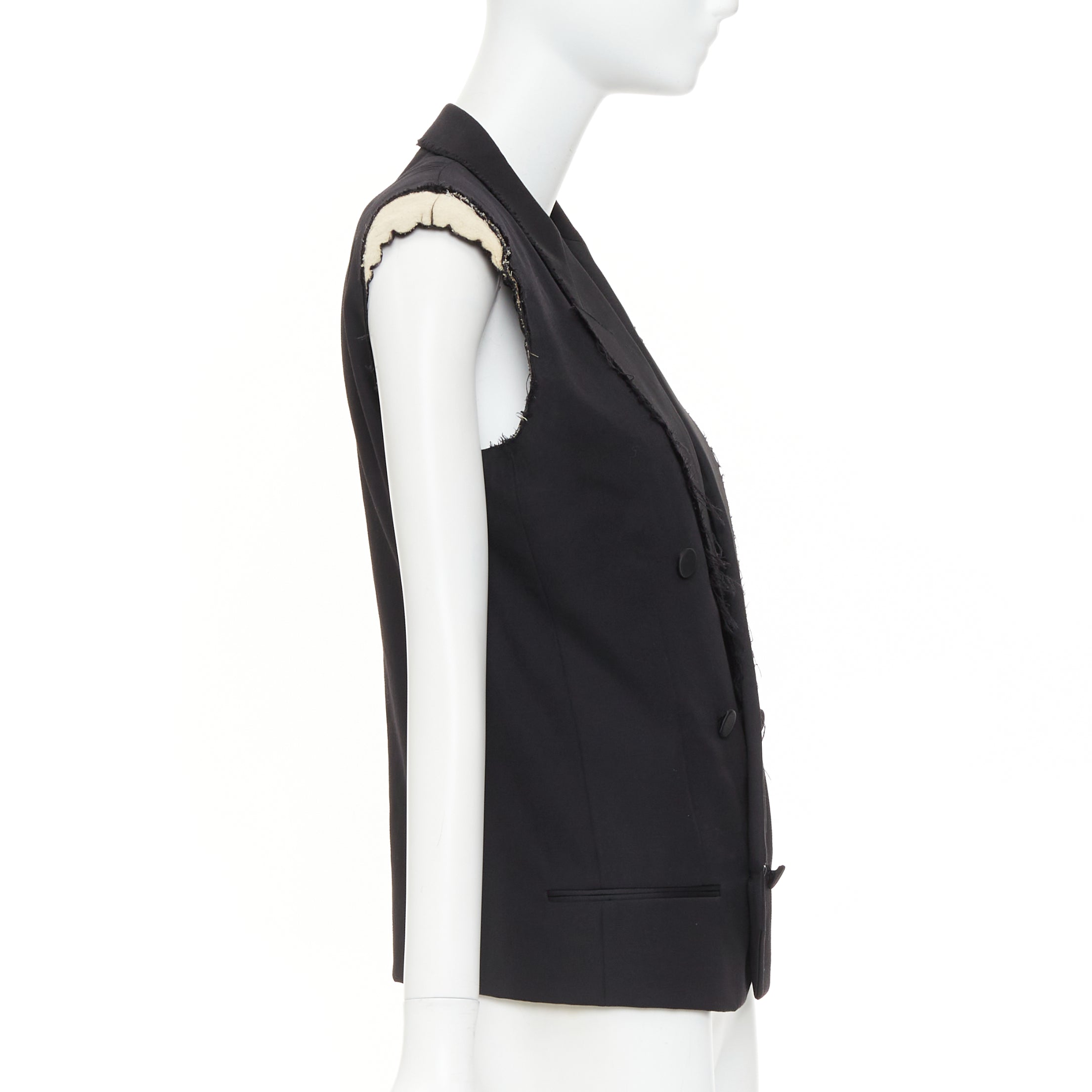 Women's Saint Laurent Surf Sound wool tuxedo vest - Image 3