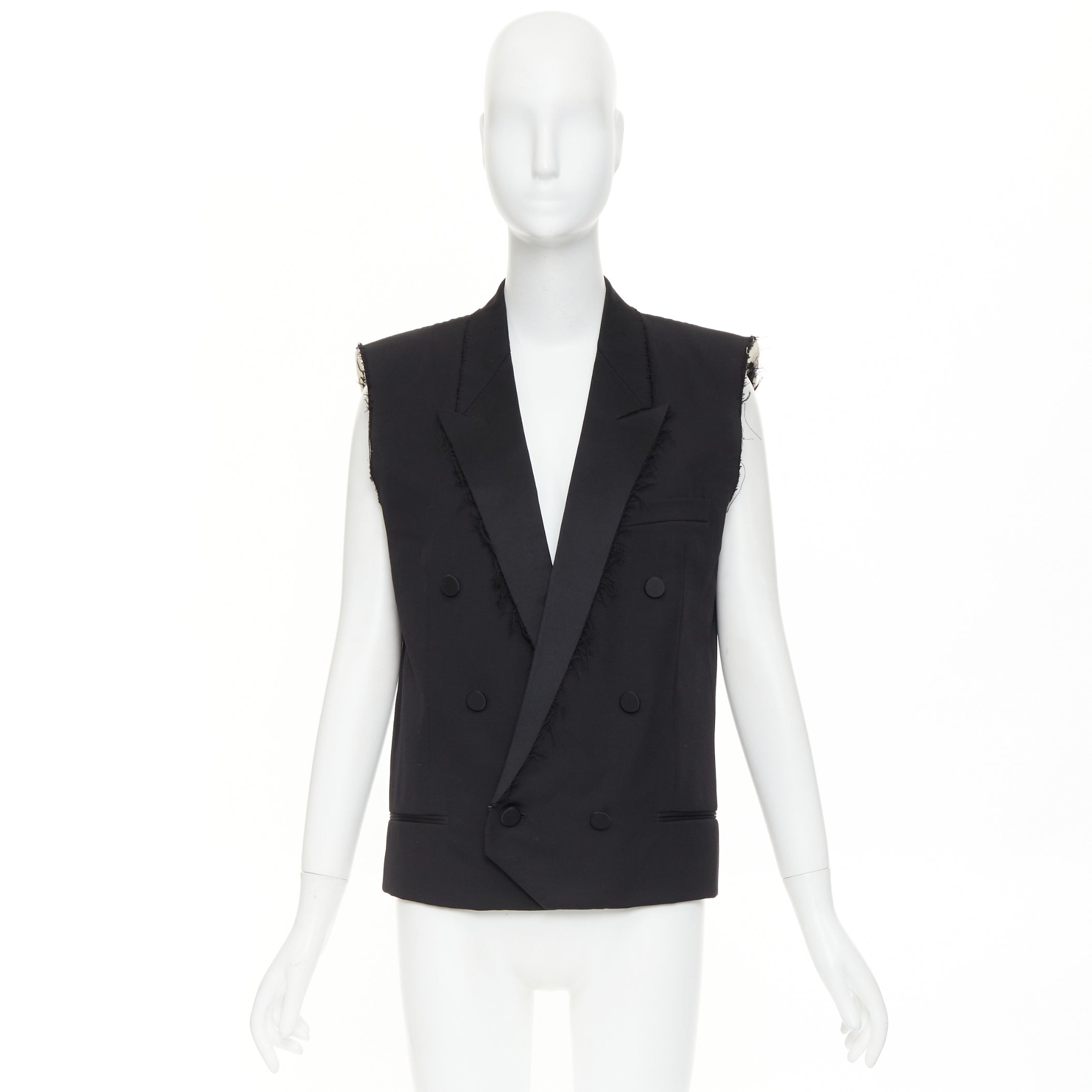 Women's Saint Laurent Surf Sound wool tuxedo vest - Image 9