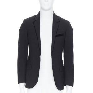Women's Lanvin Alber Elbaz wool blend velvet peak lapel blazer