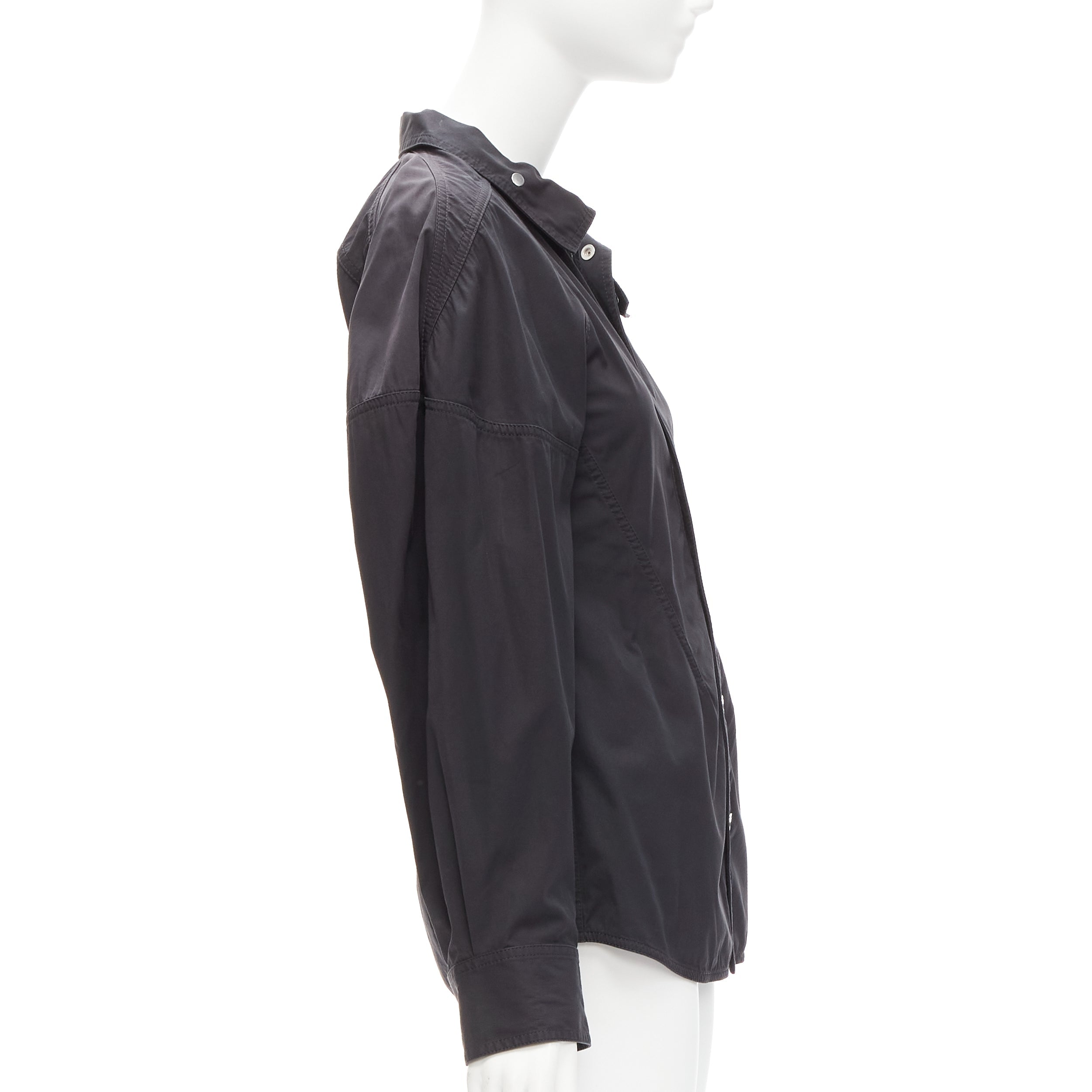 Women's Bottega Veneta cotton blend 3D cut sleeves snap shirt - Image 4