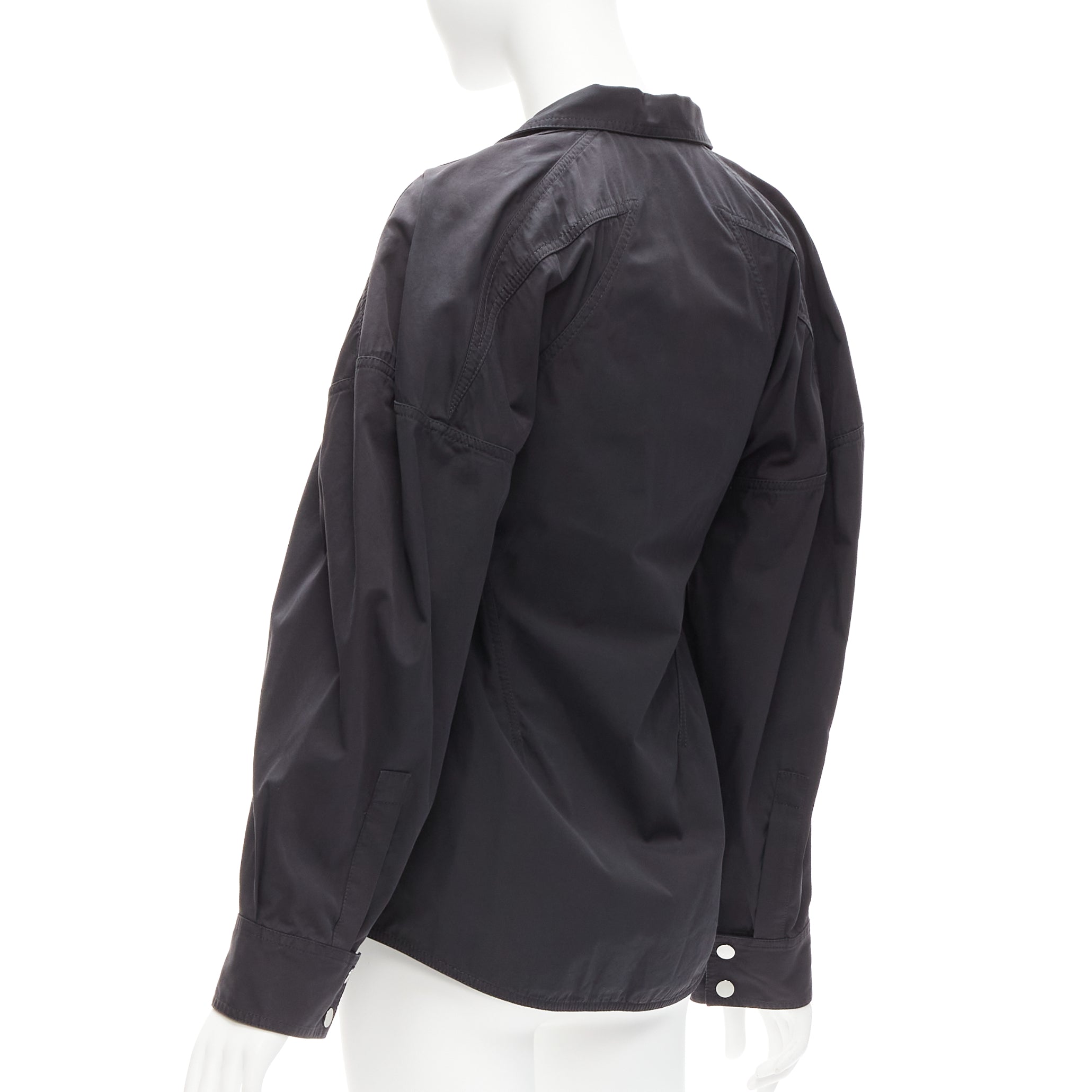 Women's Bottega Veneta cotton blend 3D cut sleeves snap shirt - Image 6
