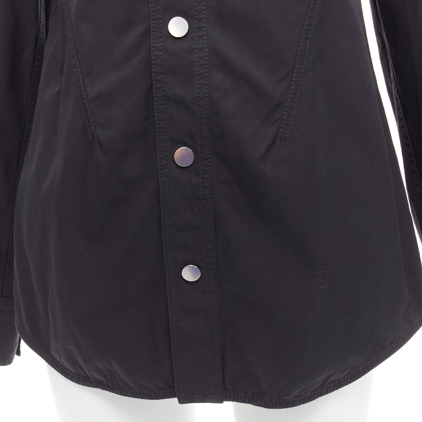 Women's Bottega Veneta cotton blend 3D cut sleeves snap shirt - Image 7