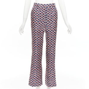 Women's Valentino silk scallop print logo print flared pants