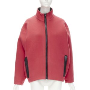 Women's Balenciaga red wool cocoon bomber jacket