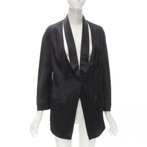 Women's Givenchy Riccardo Tisci silk cut out collar kimono robe blazer