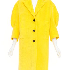 Women's Prada cotton corduroy puff sleeve coat