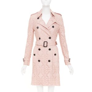 Women's Burberry Kensington pink lace trench coat