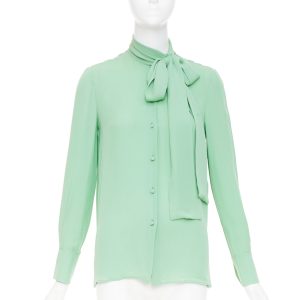 Women's Valentino silk crepe pussy bow blouse