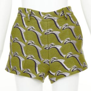 Women's Gucci Heron bird jacquard formal shorts