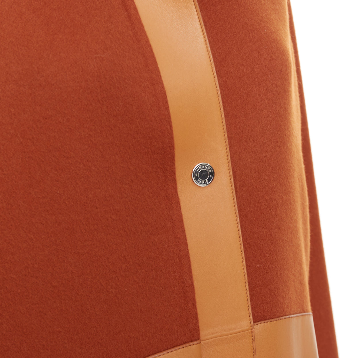 Women's Hermes lambskin panel cashmere striped coat - Image 8