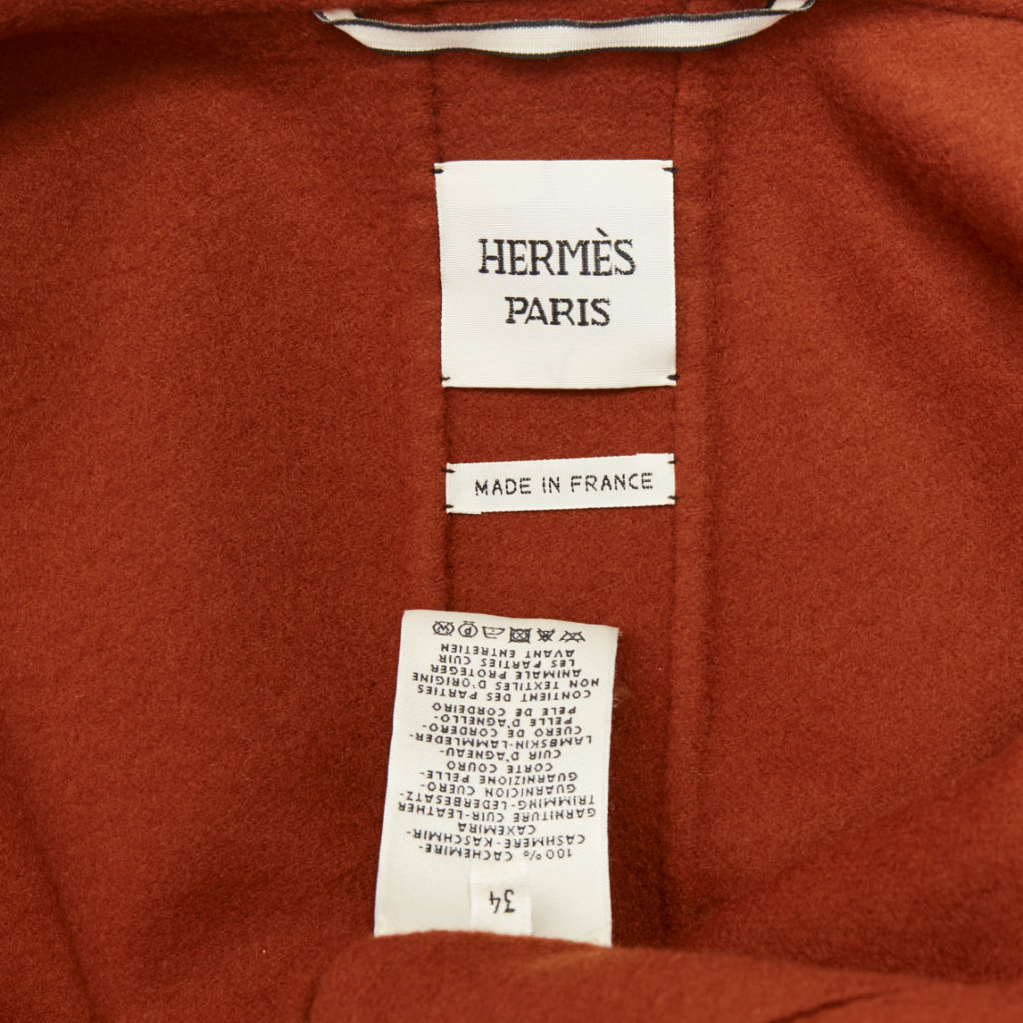 Women's Hermes lambskin panel cashmere striped coat - Image 9