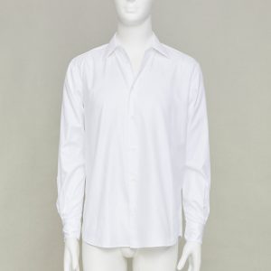 Men's Hermes white tonal geometric jacquard cotton top