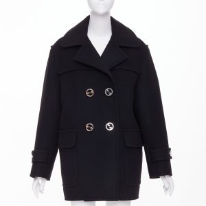 Women's Gucci G button wool double breasted coat