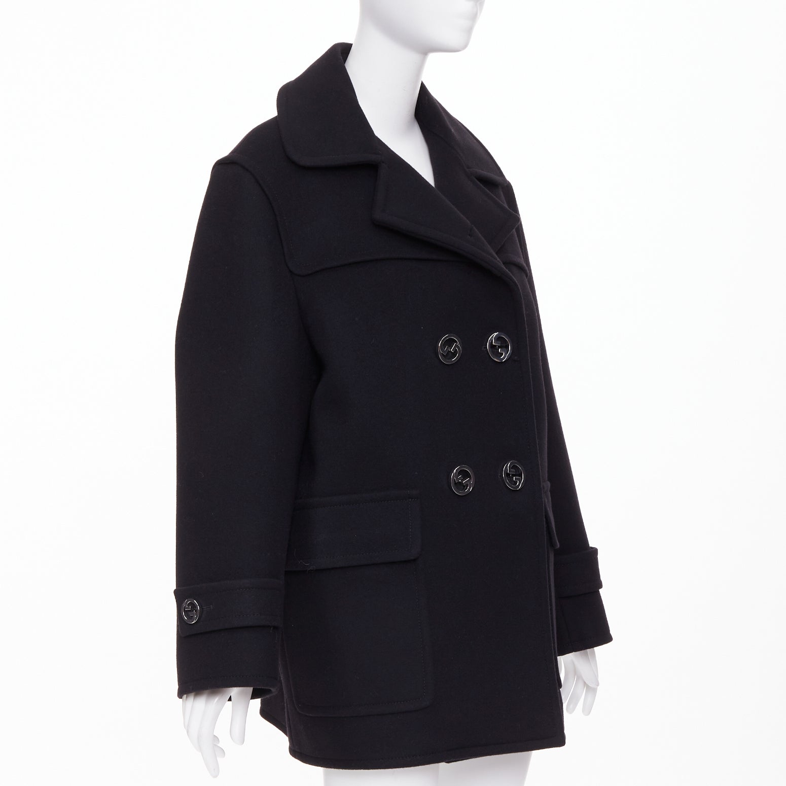 Women's Gucci G button wool double breasted coat - Image 3