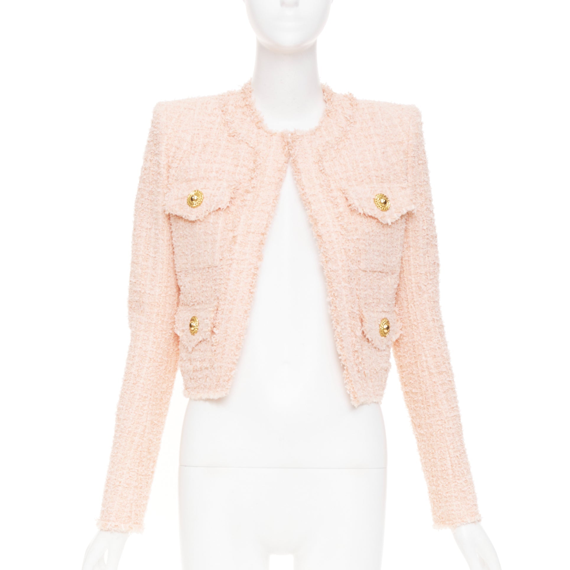 Women's Balmain cropped tweed jacket