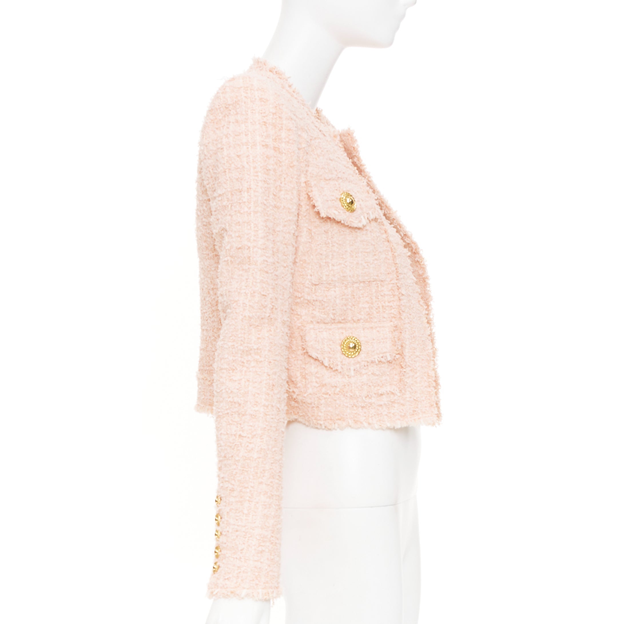 Women's Balmain cropped tweed jacket - Image 4