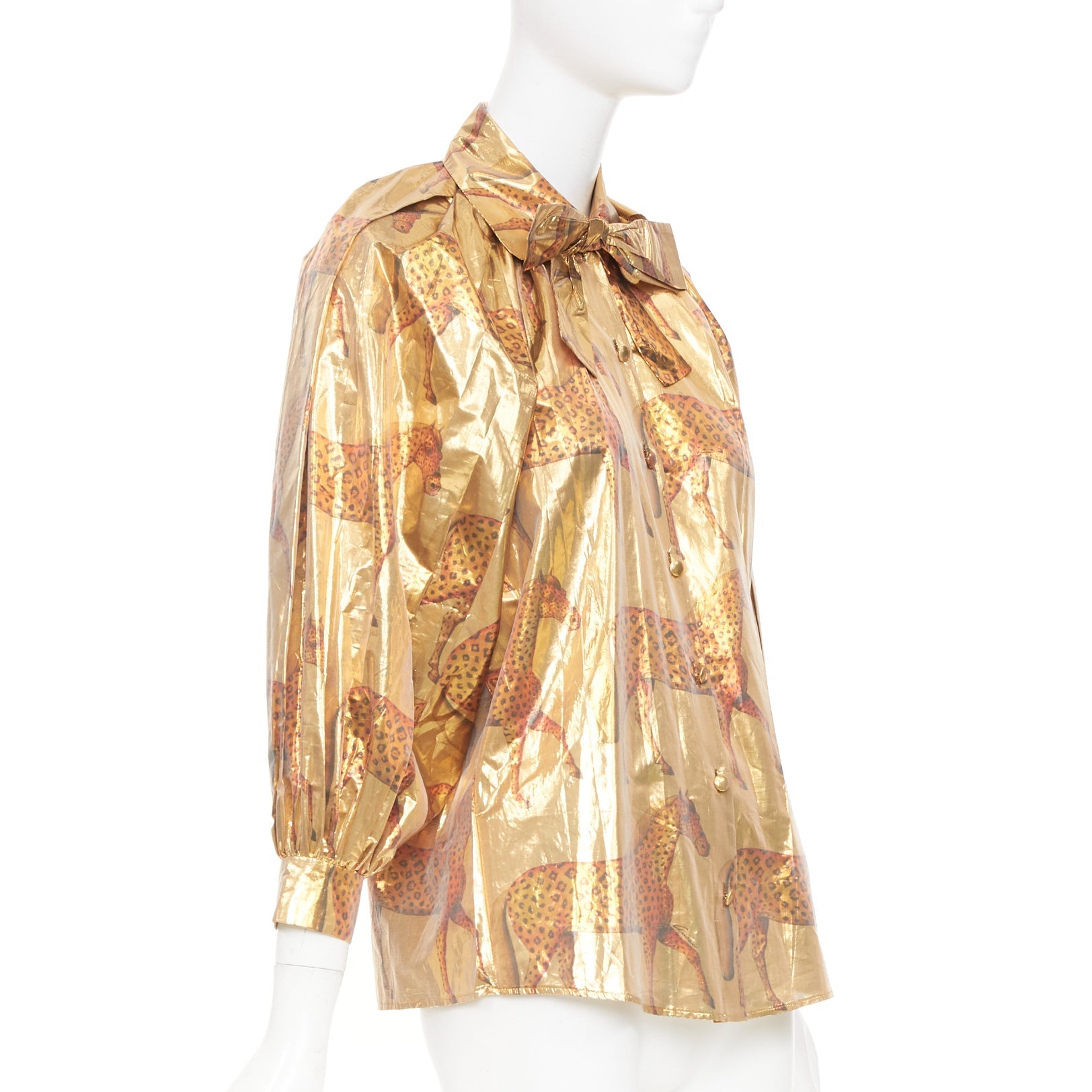 Women's Gucci animal print pussy bow shirt blouse - Image 3