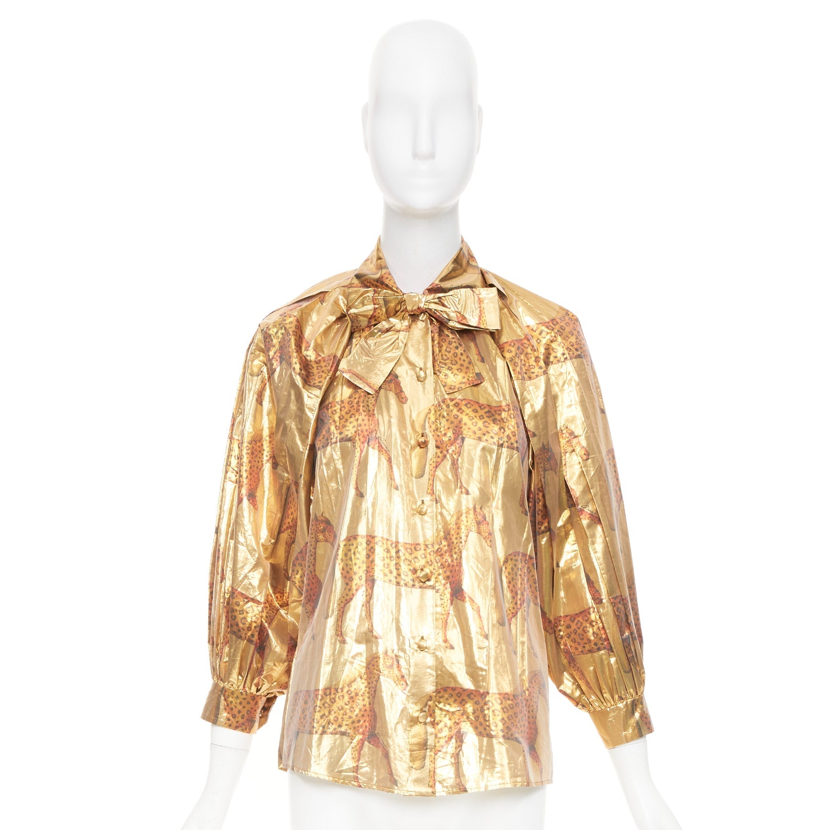 Women's Gucci animal print pussy bow shirt blouse - Image 9