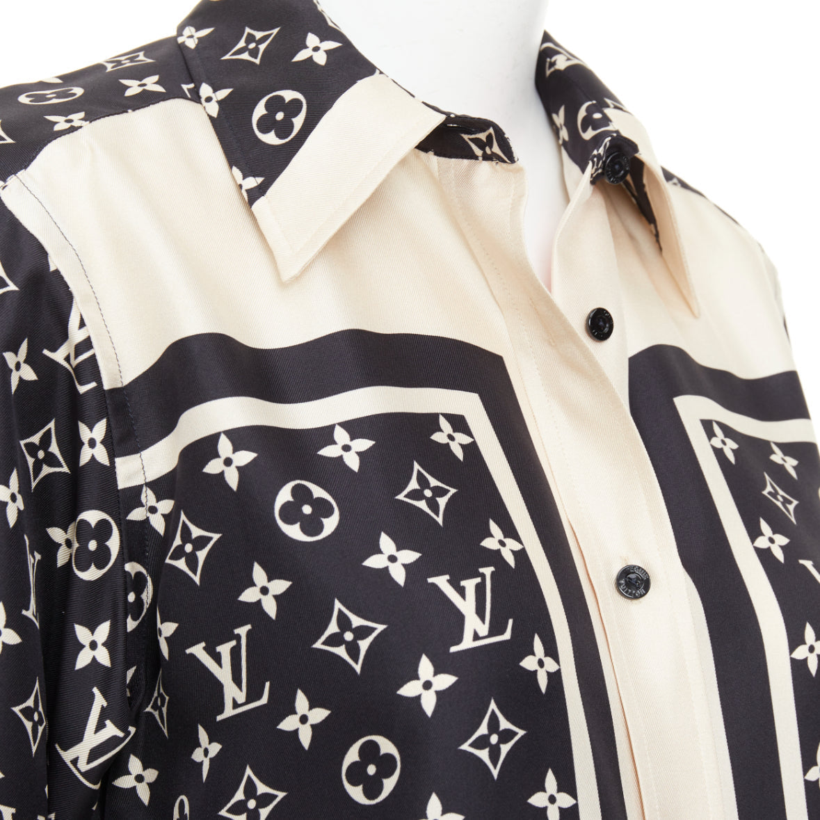 Women's Louis Vuitton monogram silk button top - Image 2