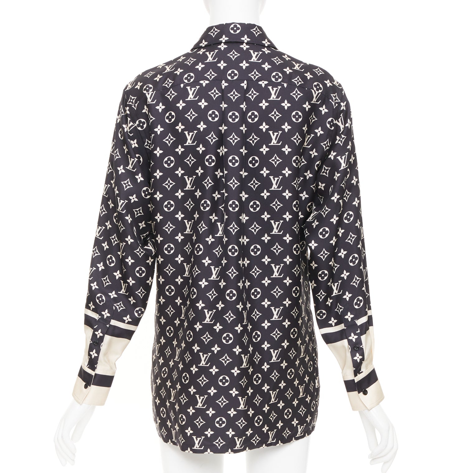 Women's Louis Vuitton monogram silk button top - Image 5