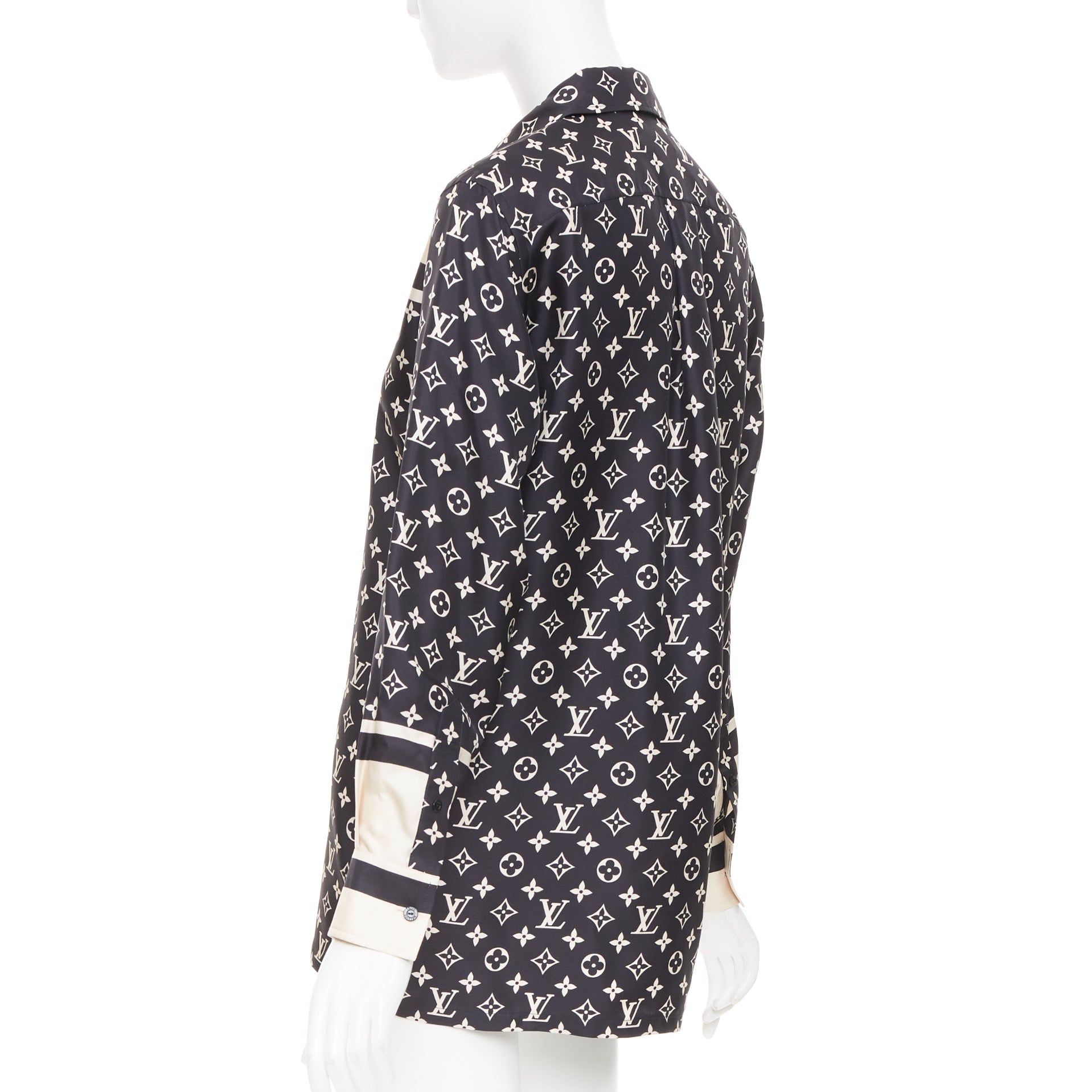 Women's Louis Vuitton monogram silk button top - Image 6