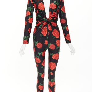 Women's Saint Laurent floral jersey catsuit