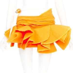 Women's Jacquemus ruffled frayed cotton miniskirt