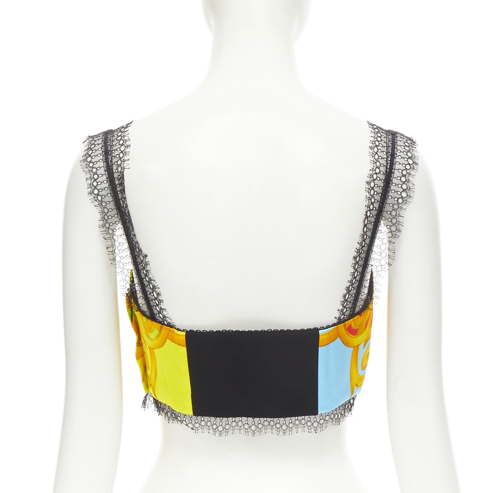 Women's Versace print lace boned bustier top - Image 5
