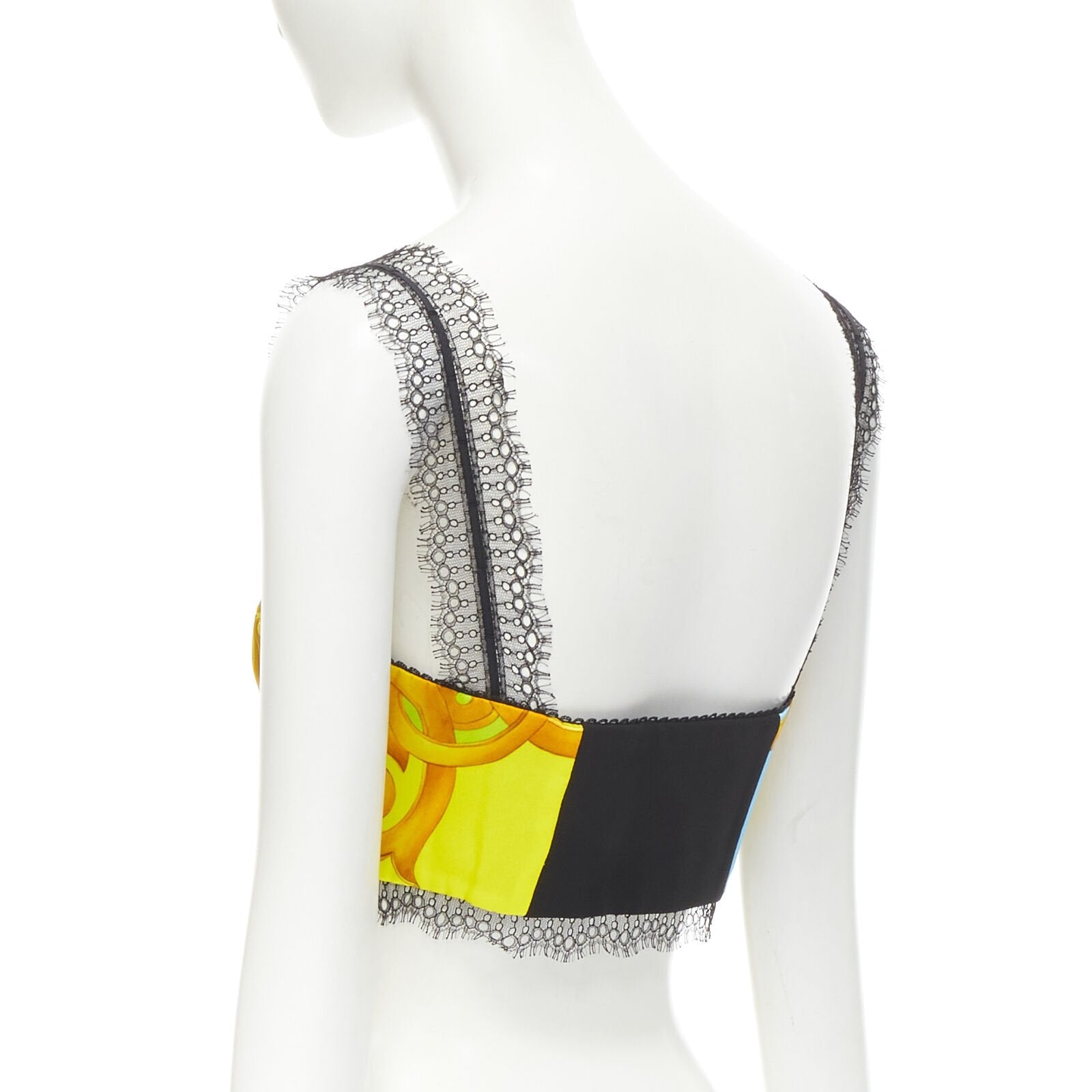 Women's Versace print lace boned bustier top - Image 6