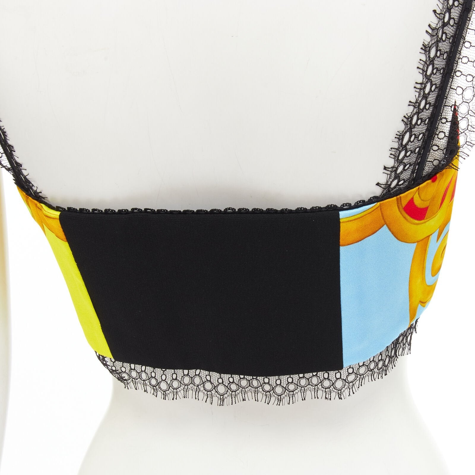 Women's Versace print lace boned bustier top - Image 8
