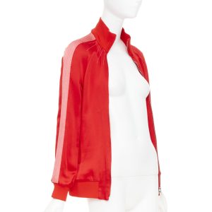 Women's Valentino satin tech stripe track jacket