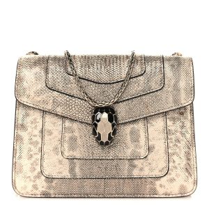 Metallic Karung Serpenti Forever Top Handle Gold