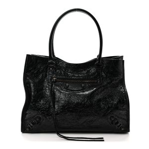 Agneau Arena Classic Hardware Small Le City Tote Black Black