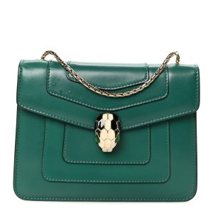 Calfskin Small Serpenti Forever Snake Strap Crossbody Bag Emerald Green