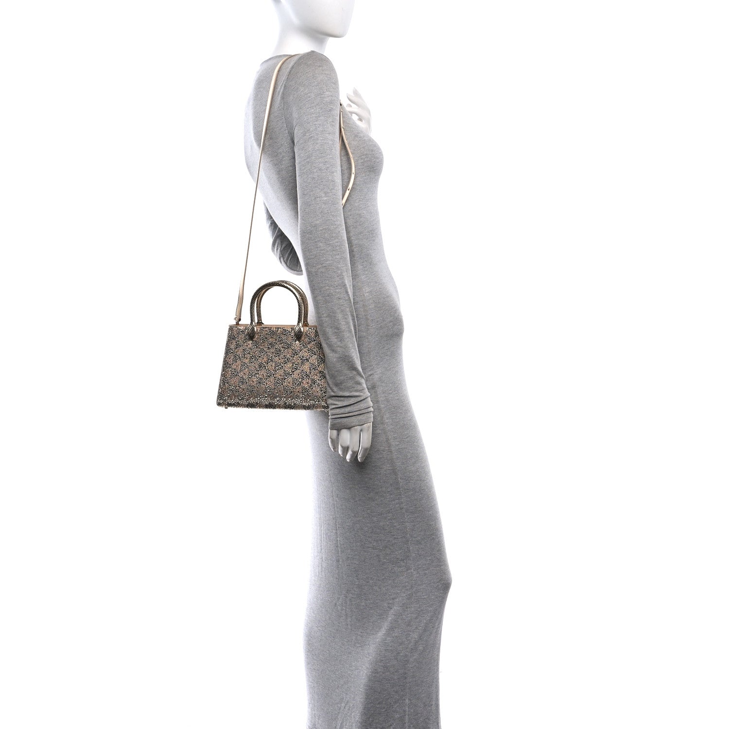 Calla Crystal Serpenti Duo Top Handle Bag Gold Silver - Image 2